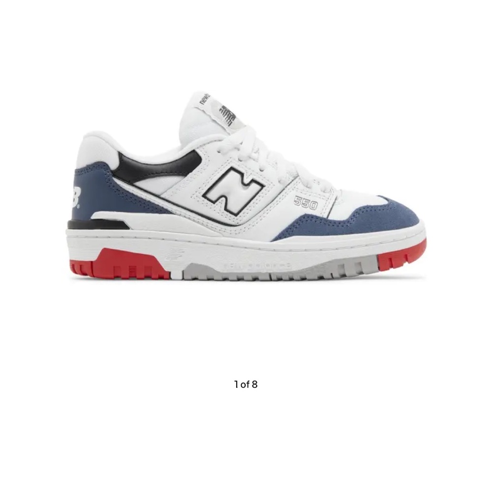 New Balance Kids' White and Blue Sneakers